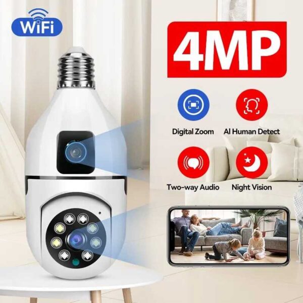 V380 Champion Double Lens PTZ Bulb Wi-Fi IP Camera - Image 3