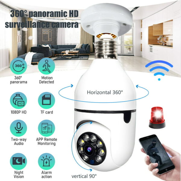 Champion Single Lens PTZ Bulb Wi-Fi IP Camera - Image 3