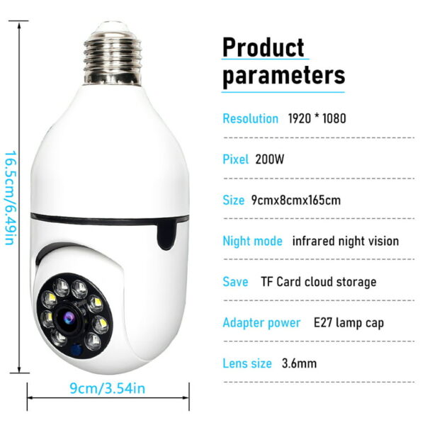 Champion Single Lens PTZ Bulb Wi-Fi IP Camera - Image 4