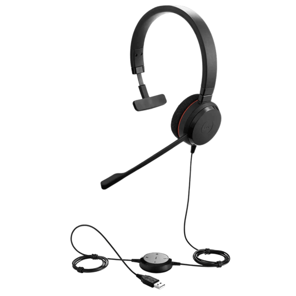 Jabra Evolve 20 DUO SE USB Black Headphone - Image 3