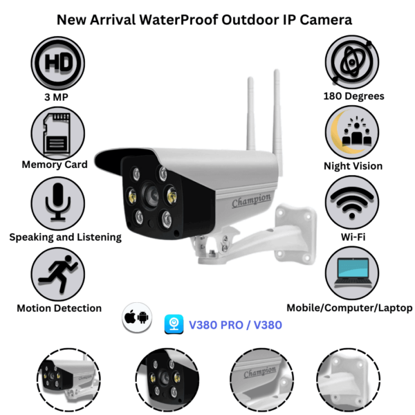 New Champion WaterProof Outdoor IP Camera - Image 2