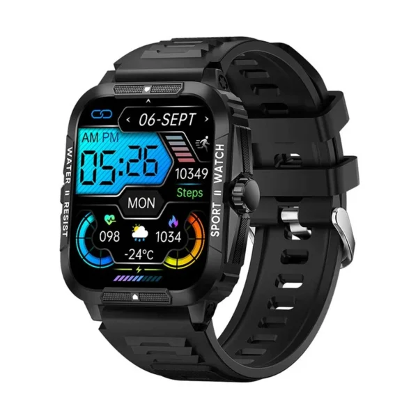 Colmi P76 Black Bluetooth Calling Smart Watch - Image 2